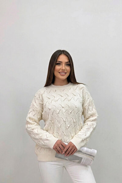 QBZ Cotton Loose Ecru Sweater