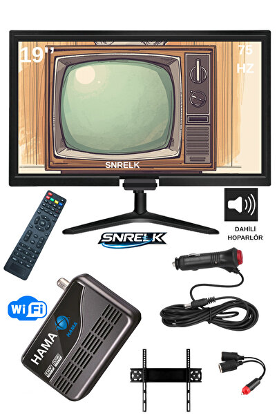 SNRELK 12V Karavan Tekne Yat Araç Uyumlu 49 Ekran Çanaklı-Çanaksız(Wifi) Uydu...