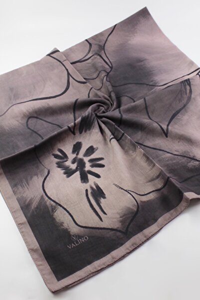 Valino 120X120 Watercolor Patterned Oversized Scarf Cotton Scarf Oversized Sc...