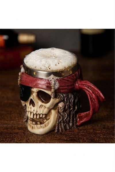 Gezginimport Viking 3d Korsan Kafatası Paslanmaz Çelik 500ml Kabartmalı Kupa ...