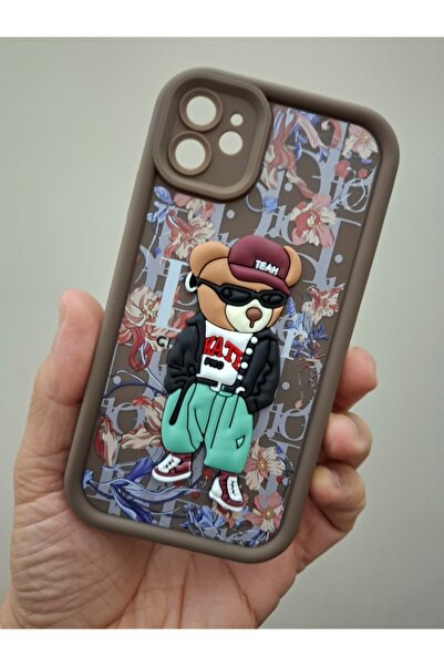 EPRO iPhone 11 Cool Ayıcık Temalı 3 Boyutlu Kabartmalı Kamera Korumalı Hoparl...