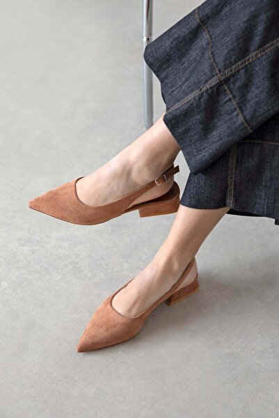 STRASWANS Γυναικεία παπούτσια Jesse με τακούνι από σουέντ, καφέ χρώμα