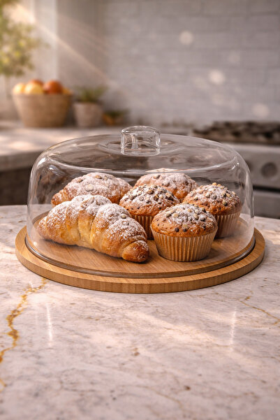 Maloria Acrylic Cake Pan with Wooden Stand |   30cm