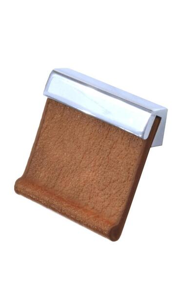 Empressco Deri Kulp, Krom ve Taba Renk, 32mm, Şık ve Dayanıklı Tasarım