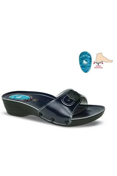 Ceyo شبشب نسائي من مينيلي بكعب-2i باللون الأزرق الداكن لتقويم العظام