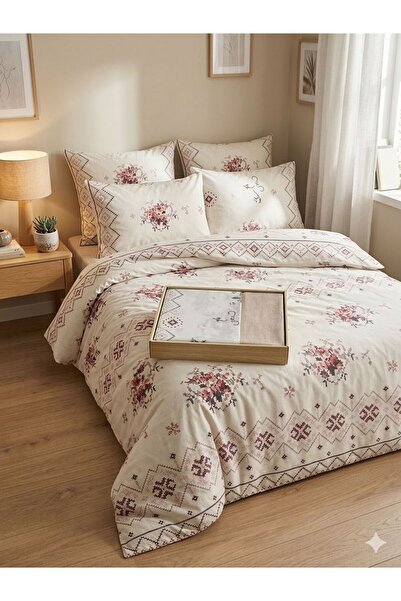 Constanza Exclusive Lunessa Cotton Patterned 200 X 220 cm Double King Size Du...