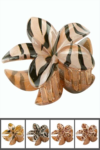 FREEDOM STOREE Leopard Patterned Lotus Buckle 8 cm