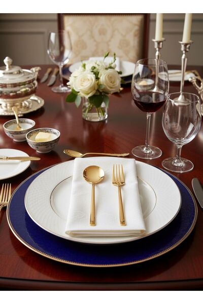 Schon Fork Spoon Set Gold Plated 12 Piece Stainless Steel Spoon Fork Set