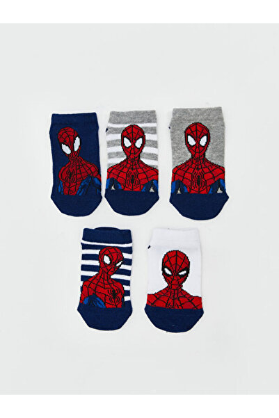 LC Waikiki جوارب للأولاد مطرزة بشخصية الرجل العنكبوت من فريزن ستور، عبوة من 5...
