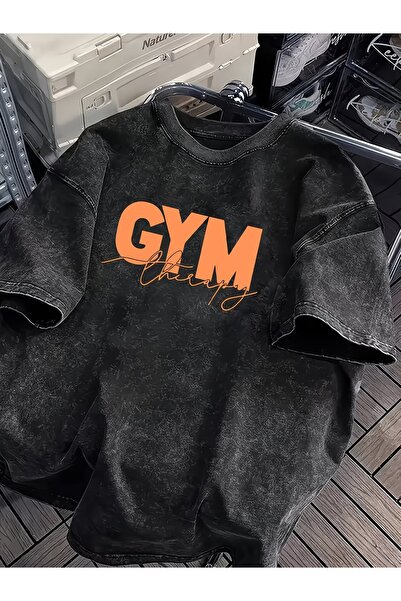 ship master Men's Gym Written Black T-Shirt 100% Cotton Minimal Sport Streetw...