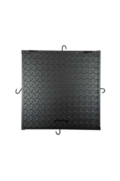 OEM Capac canalizare negru, cu rama, 60x60 cm