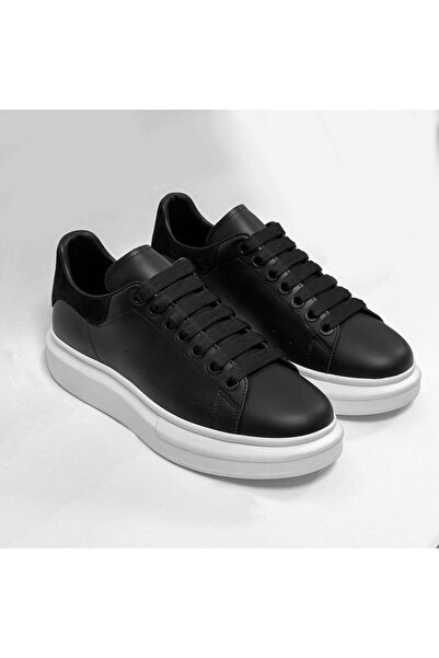 vulgariromania Unisex Sneakers Made of Genuine Leather Black White Sole Casua...