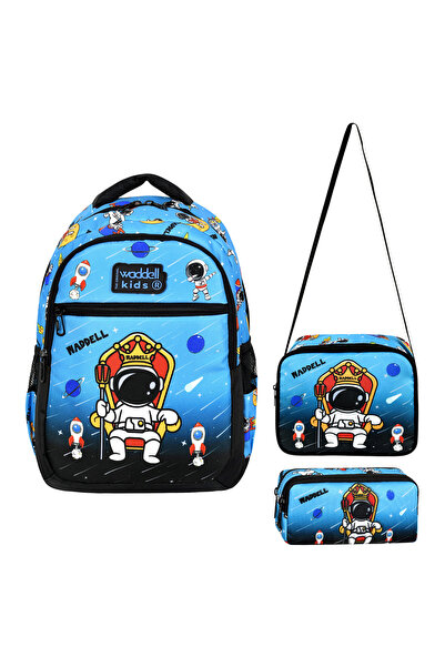 Jasfur Waddel Licensed Astronaut Patterned Men's Backpack, Lunch Box and Pen ...