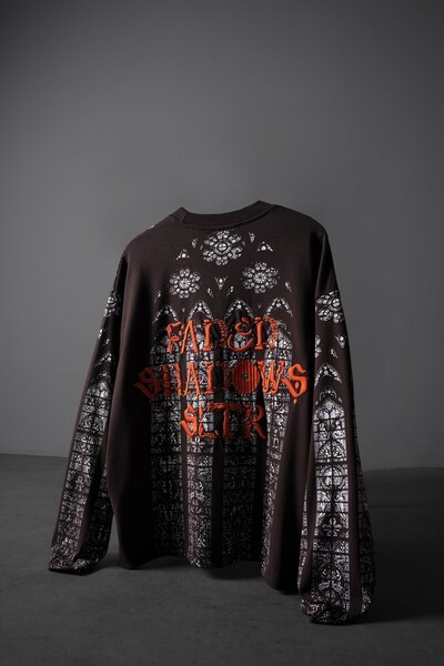 Slatra Tricou cu mânecă lungă pentru bărbați, maro, Shadow Of Sltr, cu croial...