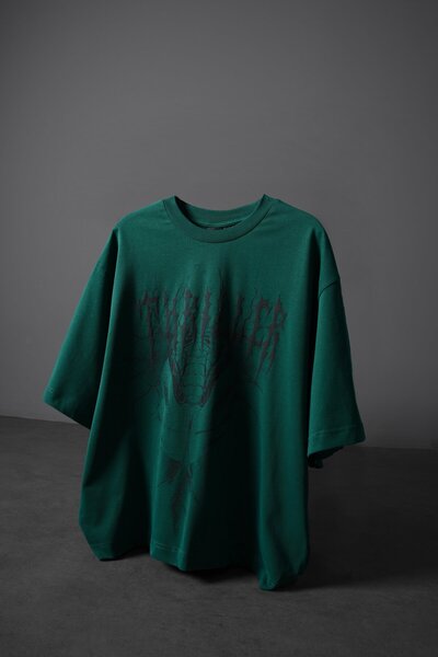 Slatra Ανδρικό μπλουζάκι με στάμπα Green Thriller Embossed Box Fit