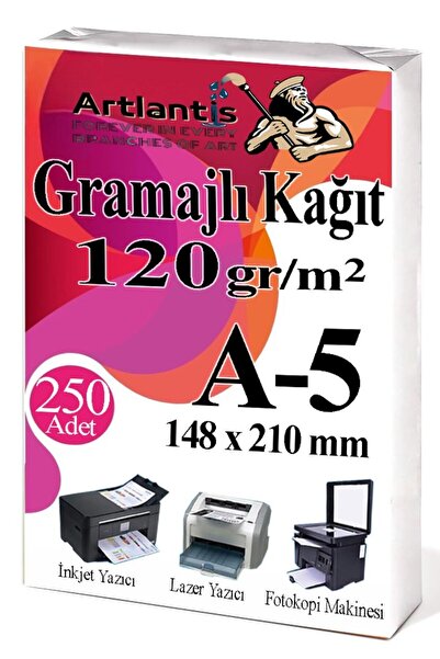 Artlantis A5 Grammage Copy Paper 250 Pieces 120 Gr Certificate Paper Thick Pa...