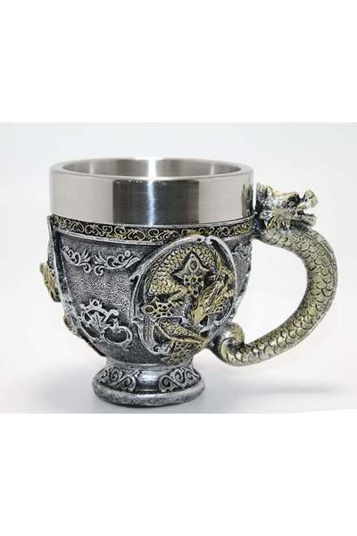 MORADO SE SIENTE PERFECTO 3D Dragon Figured Embossed Stainless Steel Mug Cup