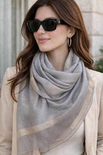 Sacce Scarves&Accessories Silk-Look Glitter Stripe Sparkling Shawl – Elegant,...