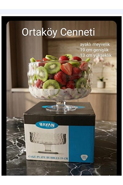 ORTAKÖYCENNETİ Cam Ayaklı çilek kivi meyvelik 19 cm genişlik 13 cm yükseklık ...
