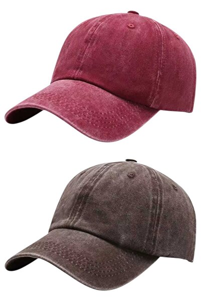 Uniquetrenders Unisex Vintage 100% Cotton Adjustable Baseball Cap Hat Set of 2