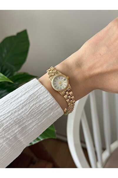 MERW Renly Model Gold White Color Metal Cord Vintage Series Women Wrist Watch