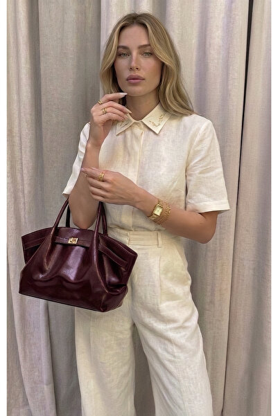 Pera Collection Burgundy Women's Strap Shoulder and Hand Bag
