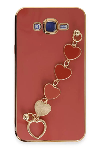 Beta Moda Hub نيوفيس حافظة سامسونج جالاكسي J7 من السيليكون - أحمر