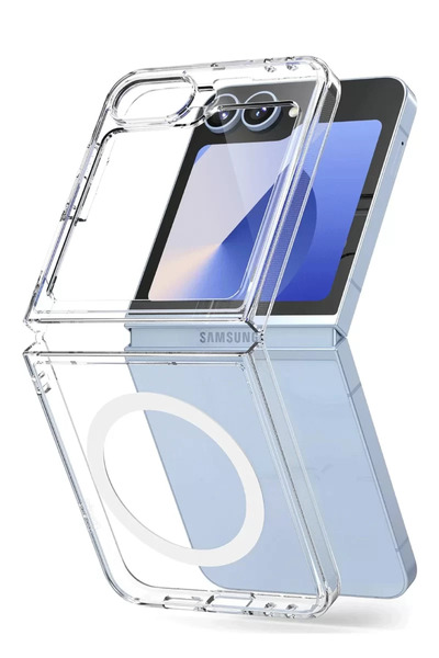 ZEMİRA HOME Newface Samsung Galaxy Z Flip 6 Case Magneticsafe Transparent Sil...