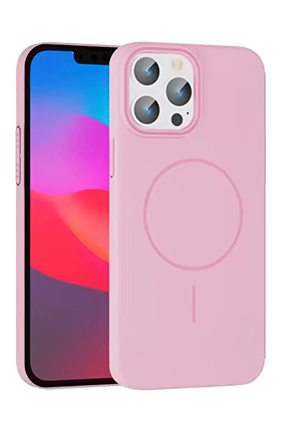 Beta Moda Hub غطاء جوكو ايفون 15 برو ماكس بروش ماجسيف - وردي