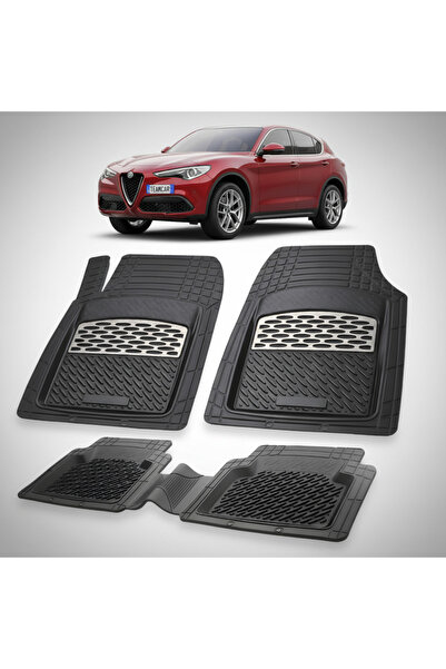 TEAMCAR Αλφά Ρομέο Στέλβιο Γενιά Ι Συμβατά Πατάκια Δαπέδου 2016+ |   Ασήμι