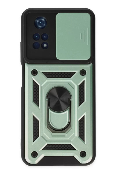 Generic Brand Xiaomi Poco M4 Pro 4g Case with Pars Lens Ring Silicone - Green