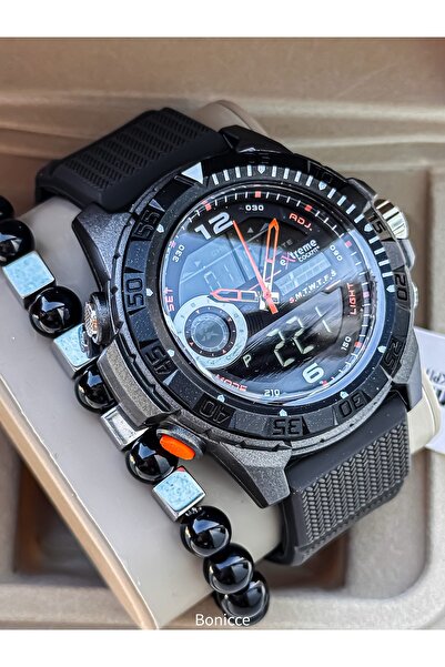 Cockpit EXTREME 10 ATM Havuz Deniz Kullanılabilir,Siyah Silikon Kordon,SPOR E...