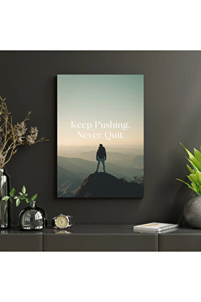Bpestore Tablou Canvas Motivațional Keep Pushing Never Quit - Poster Modern D...