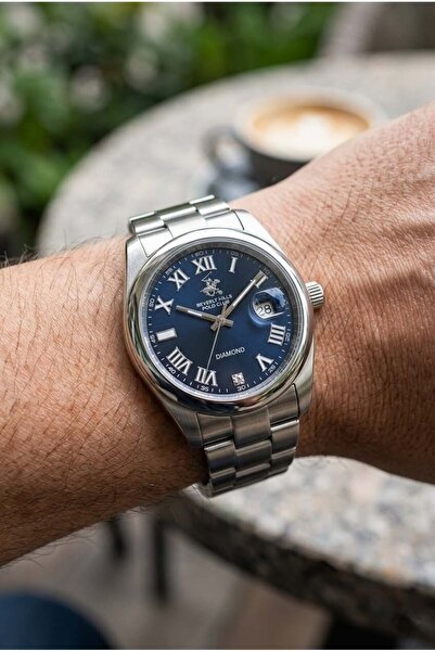 Beverly Hills Polo Club Gerçek Pırlantalı Erkek Kol Saati | 41 mm Çelik Kasa,...