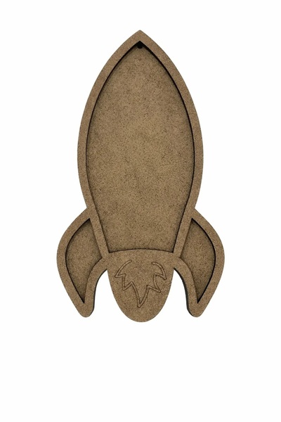 Karsan Mozaik Ahşap Boyanabilir Ham MDF Roket 25x20cm Boy Ahşap Baz boyanabil...