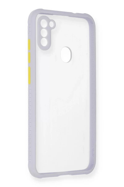 Beta Moda Hub نيوفيس حافظة سامسونج جالاكسي A11 ميامي سيليكون شفاف - أرجواني