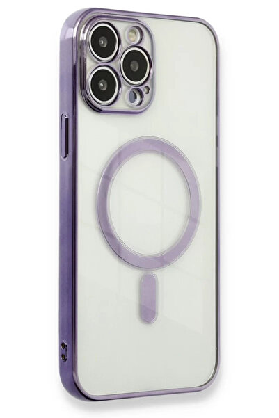 Beta Moda Hub نيوفيس حافظة ايفون 13 برو سيليكون ليزر مغناطيسي - بنفسجي
