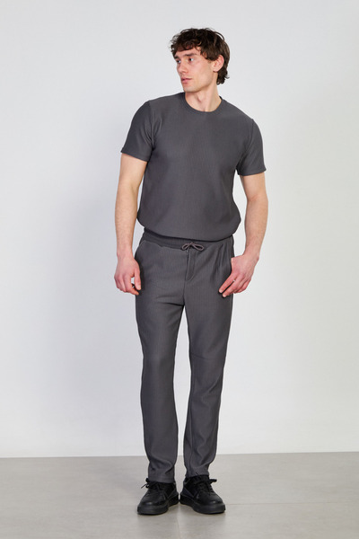 BARRELS AND OIL Men's Ribbed Trousers - Smoked