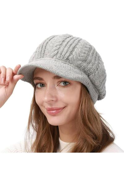 valkyrie Жіноча в'язана шапка, м'яка текстурована зимова шапка-біні, для щоде...