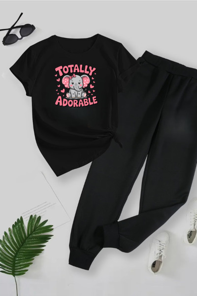 MİDAD Totally printed t-shirt - jogger t-shirt crew neck bottom top tracksuit...