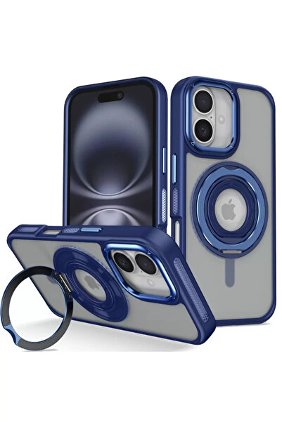 TeknoKapsül غطاء جوكو آيفون 16 بانزا ماجسيف مع حامل - أزرق داكن