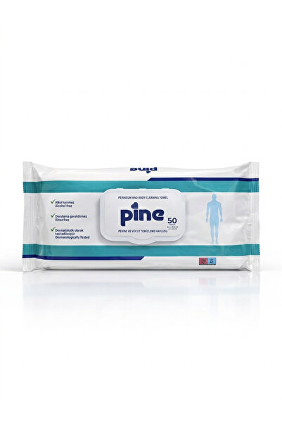 Pine HASTA SİLME VE VUCUT TEMİZLEME MENDİLİ ALKOLSÜZ 50 ADET