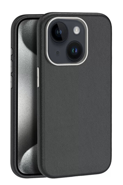 TeknoKapsül جراب جوكو لهاتف آيفون 15، غطاء وندر ليذر ماجسيف - أسود