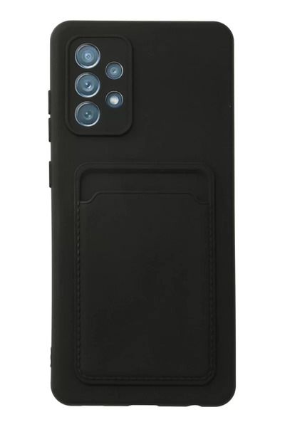 Beta Moda Hub نيوفيس حافظة سامسونج جالاكسي A72 كلفن سيليكون مع بطاقة عمل - أسود