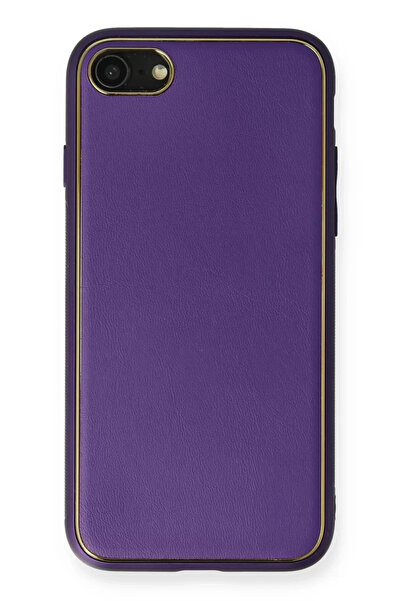 Beta Moda Hub حافظة نيو فيس لهاتف آيفون 7 من جلد كوكو وغطاء سيليكون - بنفسجي