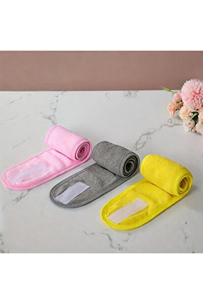 HIZSOY TEKSTİL Banda de păr pentru prosop din 3 piese Bandă de păr pentru mac...