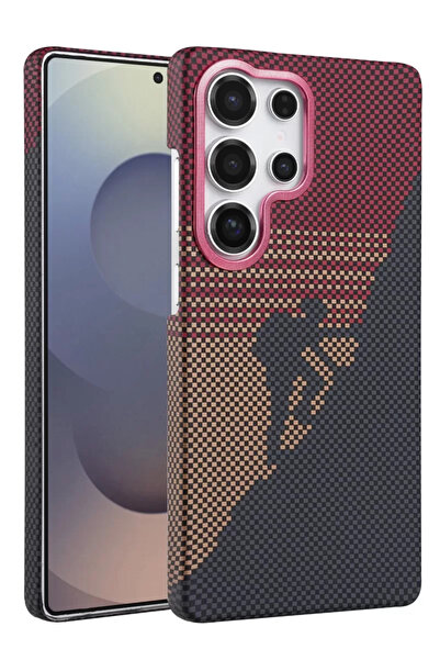 Beta Moda Hub غطاء نيو فيس سامسونج جالاكسي إس 24 ألترا فيجا ماج سيف - أحمر