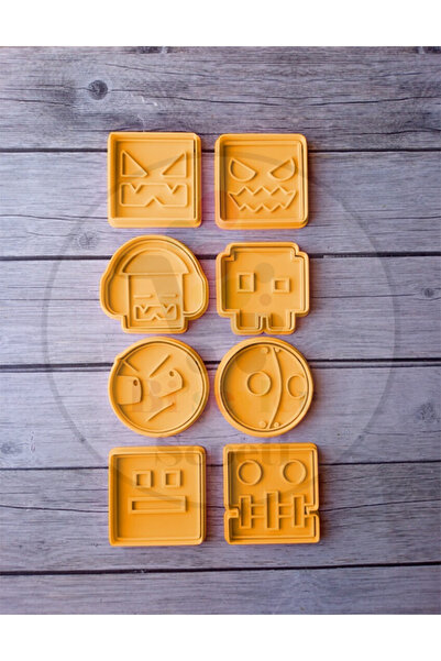 Bi'şeyler Sepeti Geometry Dash Themed Cookie Mold Cookie Cutter - 8 Figures 1...