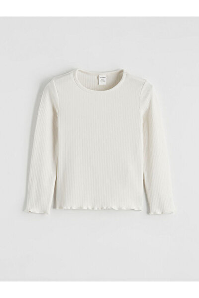 LC Waikiki RMZ GİYİM FARKIYA تي شيرت بناتي ذو ياقة روبا مزخرفة ومكشكشة