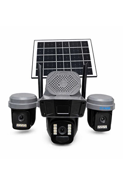O-KAM PRO Okam 5220 3 Lensli WiFi Solar Güvenlik Kamerası | 360° PTZ, Gece Gö...